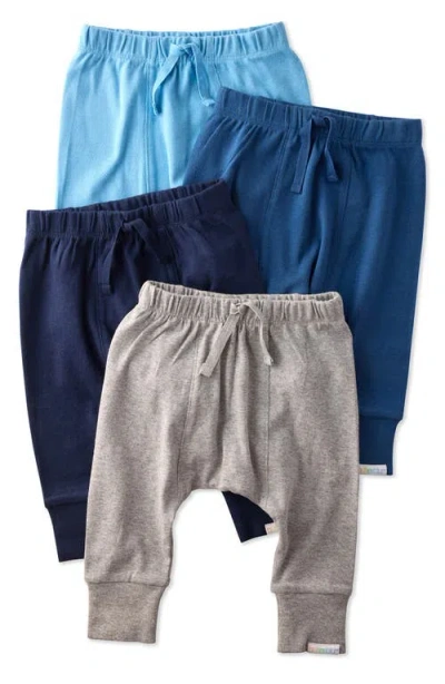 Butterblu Babies'  Jordan Assorted 4-pack Organic Cotton Joggers In Blue