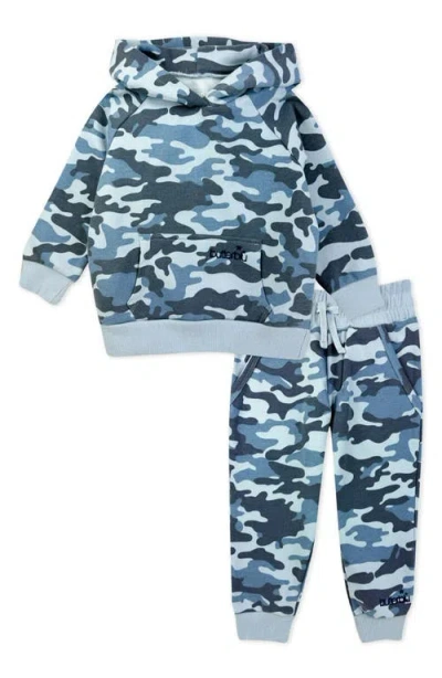 Butterblu Kids' Alex Camo Print Hoodie & Joggers Set In Blue