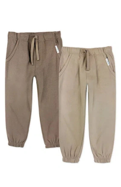 Butterblu Kids' Jayden 2-pack Organic Cotton Blend Sweatpants In Brown