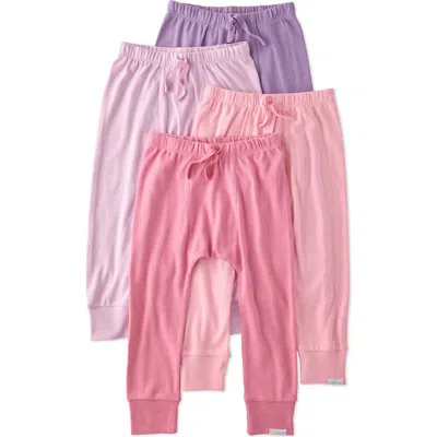 Butterblu Babies'  Kids' Jordan Assorted 4-pack Organic Cotton Joggers In Pink