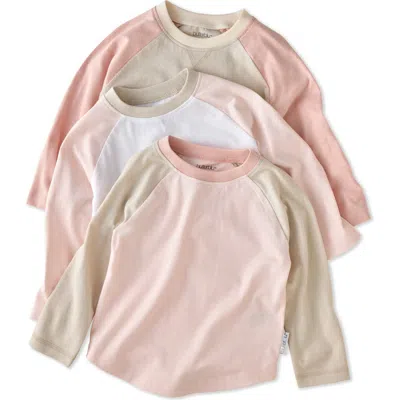Butterblu Kids' Rookie 3-pack Organic Cotton Baseball T-shirts In Multi