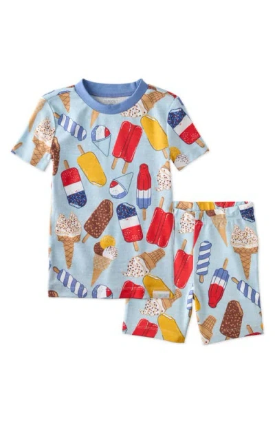 Butterblu Babies'  Kids' Shade Fitted Two-piece Organic Cotton Pajamas In Blue