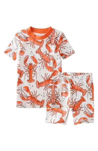 Butterblu Babies'  Kids' Shade Fitted Two-piece Organic Cotton Pajamas In Orange