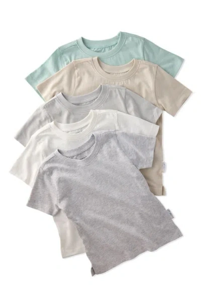 Butterblu Babies'  Kids' Taylor Short Sleeve Organic Cotton Assorted 5-pack T-shirts In Brown