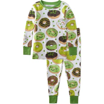 Butterblu Babies'  Kids' Zen Two-piece Organic Cotton Pajamas In Green