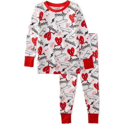 Butterblu Babies'  Kids' Zen Two-piece Organic Cotton Pajamas In Red