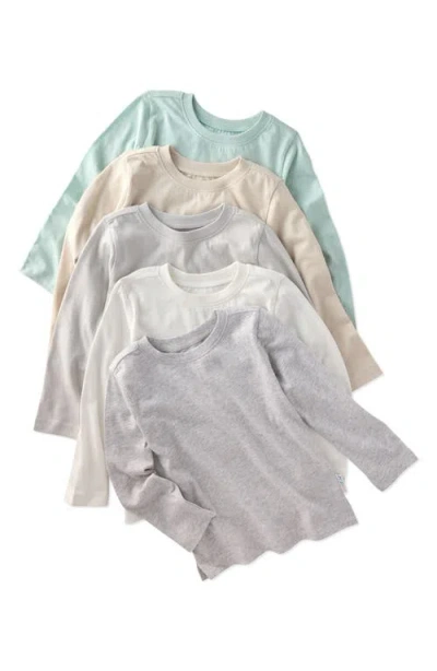 Butterblu Babies'  London 5-pack Assorted Organic Cotton T-shirts In White