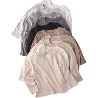 Butterblu Babies'  London 5-pack Long Sleeve Organic Cotton T-shirts In Multi