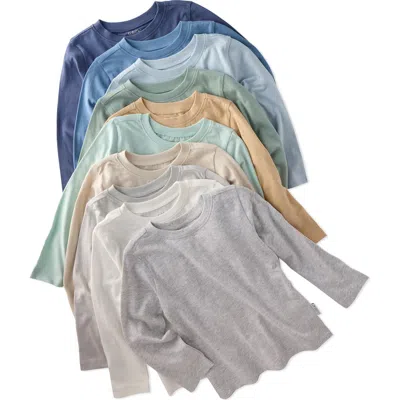Butterblu Babies'  London 5-pack Long Sleeve Organic Cotton T-shirts In Multi