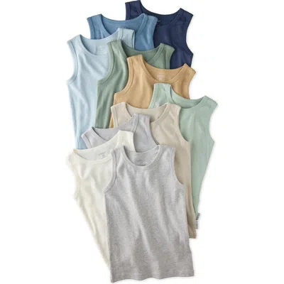 Butterblu Babies'  Malone Assorted 10-pack Organic Cotton Muscle Tees In Multi