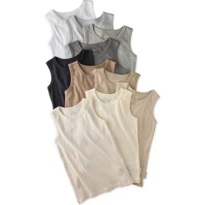 Butterblu Babies'  Malone Assorted 10-pack Organic Cotton Muscle Tees In Multi