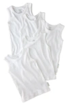 Butterblu Babies'  Kids' Malone Organic Cotton Assorted 5-pack Muscle Tanks In Gray