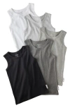 Butterblu Babies'  Malone Organic Cotton Assorted 5-pack Muscle Tanks In Multi