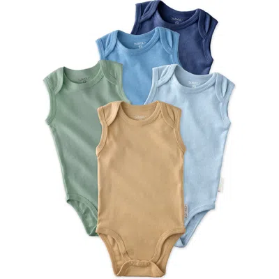 Butterblu Babies'  Sam Assorted 5-pack Sleeveless Organic Cotton Bodysuits In Multi