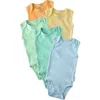 Butterblu Babies'  Sam Assorted 5-pack Sleeveless Organic Cotton Bodysuits In Multi