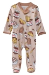 Butterblu Babies'  Scout One-piece Organic Cotton Pajamas In Neutral