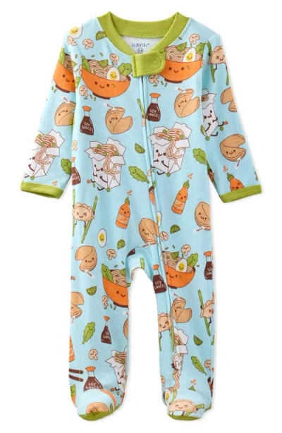 Butterblu Babies'  Scout One-piece Organic Cotton Pajamas In Blue
