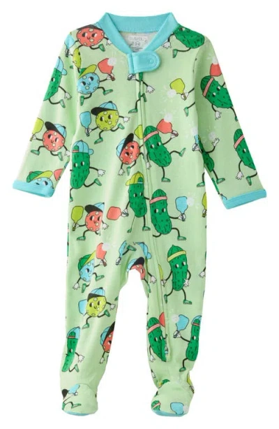 Butterblu Babies'  Scout One-piece Organic Cotton Pajamas In Green