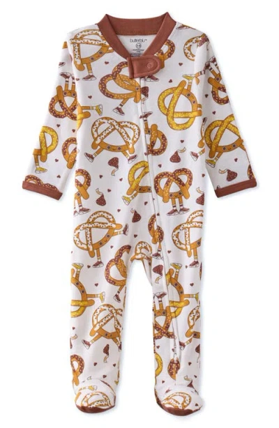 Butterblu Babies'  Scout Sleep & Play Organic Cotton Footie In Brown