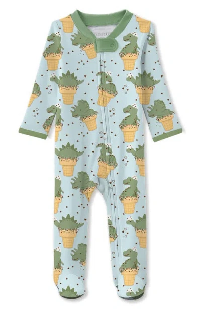 Butterblu Babies'  Scout Sleep & Play Organic Cotton Footie In Green