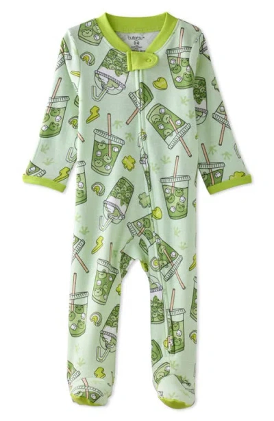 Butterblu Babies'  Scout Sleep & Play Organic Cotton Footie In Green
