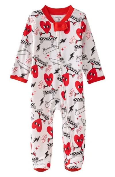 Butterblu Babies'  Scout Sleep & Play Organic Cotton Footie In Red