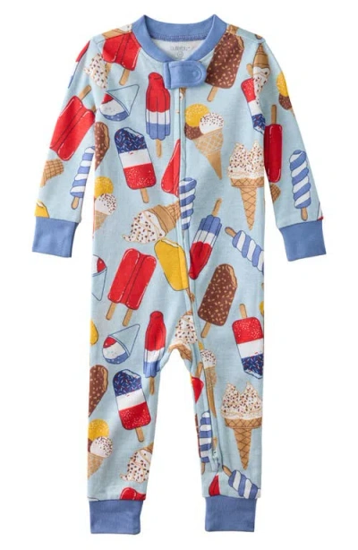 Butterblu Babies'  Shawn Footless Organic Cotton One-piece Pajamas In Blue