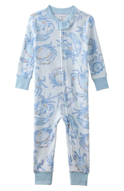Butterblu Babies'  Shawn Footless Organic Cotton One-piece Pajamas In Blue