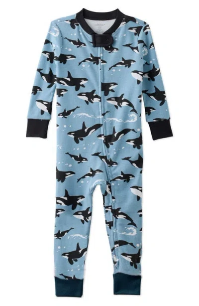 Butterblu Babies'  Shawn Footless Organic Cotton One-piece Pajamas In Blue