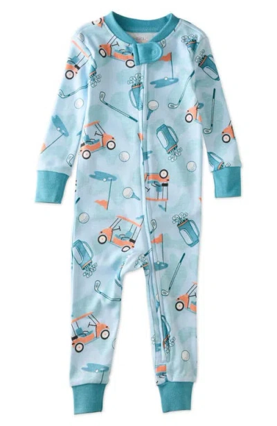 Butterblu Babies'  Shawn Footless Organic Cotton One-piece Pajamas In Blue
