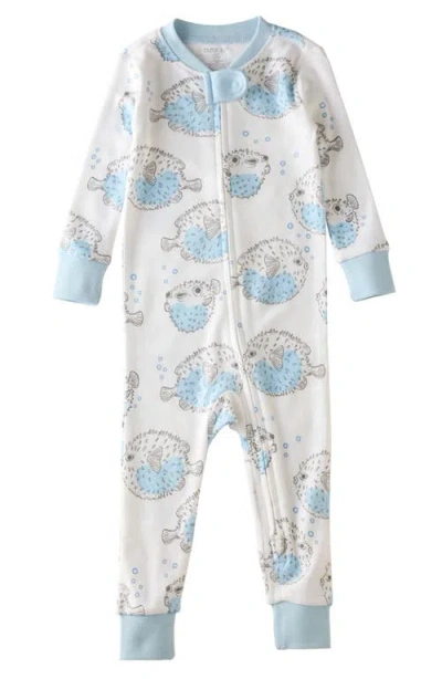 Butterblu Babies'  Shawn Footless Organic Cotton One-piece Pajamas In White