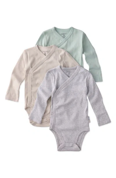 Butterblu Babies'  Sterling Side Snap Organic Cotton Assorted 3-pack Bodysuits In Blue