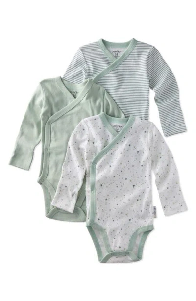 Butterblu Babies'  Sterling Side Snap Organic Cotton Assorted 3-pack Bodysuits In Gray