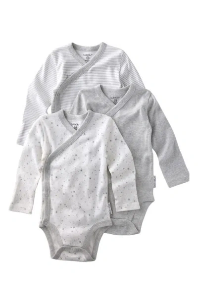 Butterblu Babies'  Sterling Side Snap Organic Cotton Assorted 3-pack Bodysuits In Multi