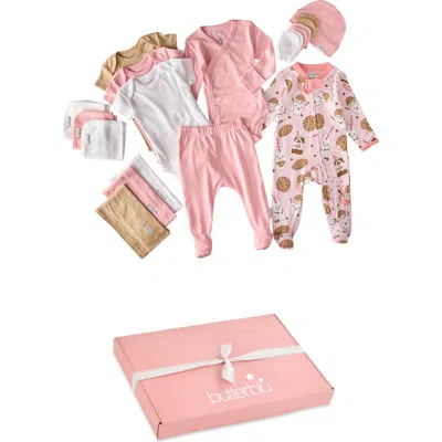 Butterblu Sweet Beginnings 19-piece Baby Gift Set In Pink