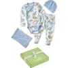 Butterblu Take Me Home 4-piece Baby Gift Set In Blue