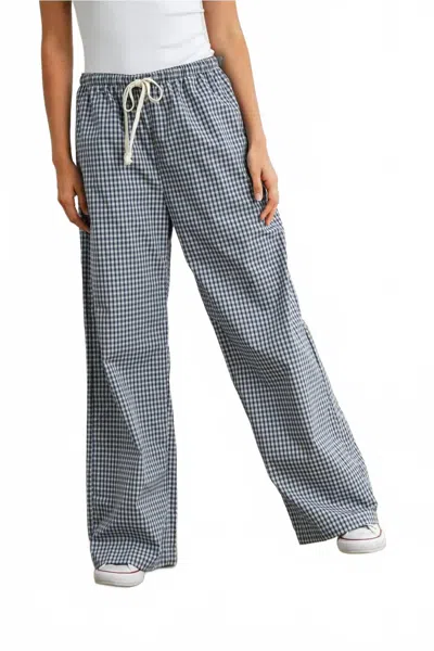Buttermelon Addie Pants In Blue Gingham In Black