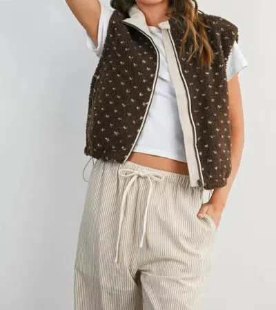 Buttermelon Amanda Fleece Vest In Brown