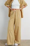Buttermelon Amy Micro Check Pants In Ochre In Gold