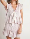 Buttermelon Boho Ruffle Top And Skirt Set In Mauve