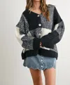 BUTTERMELON CHECKERED CARDIGAN IN CHECKERED BLACK