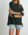 Buttermelon Crew Neck Long Sleeve Sweater In Olive Multi
