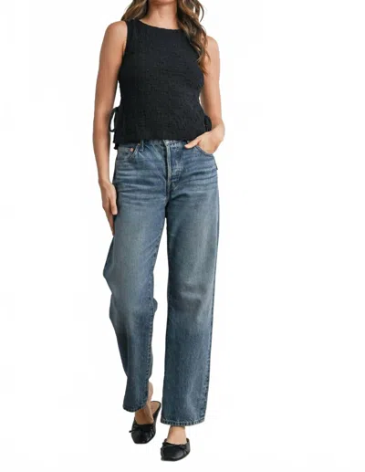 Buttermelon Crimson Texture Tie-top In Black
