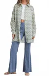 Buttermelon Golden Bloom Oversized Button-down Shirt In Yellow Multi In Gray