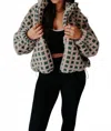 Buttermelon Lana Sherpa Jacket In Tan & Green In Multi