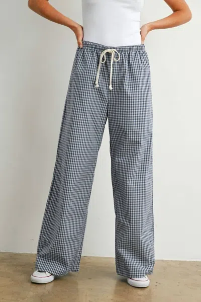 Buttermelon Loose-fit Adjustable Tie-front Pants In Navy In Blue