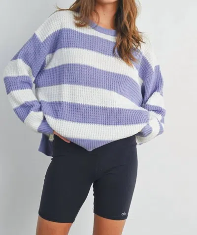 Buttermelon Spring Stripes Sweater In Lavender