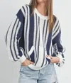 Buttermelon Stripe Pullover Sweater In Blue