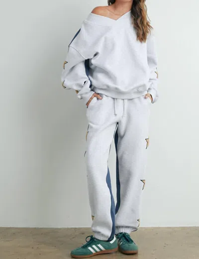 Buttermelon Superstar Sweat Set In Grey / Navy In Multi