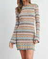 Buttermelon Sweater Dress In Demin Multi In Multi